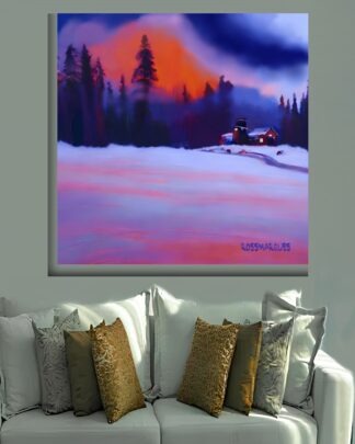 Cabana da neve Quadro em Tela (canvas)