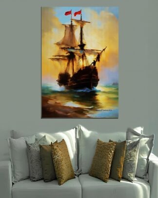 Navio pirata Quadro em Tela (canvas)