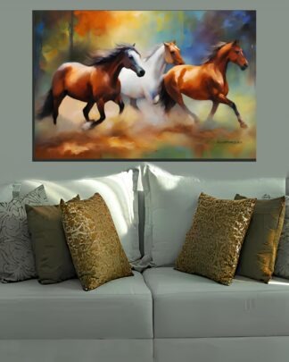 Cavalos em disparada Quadro em Tela (canvas)