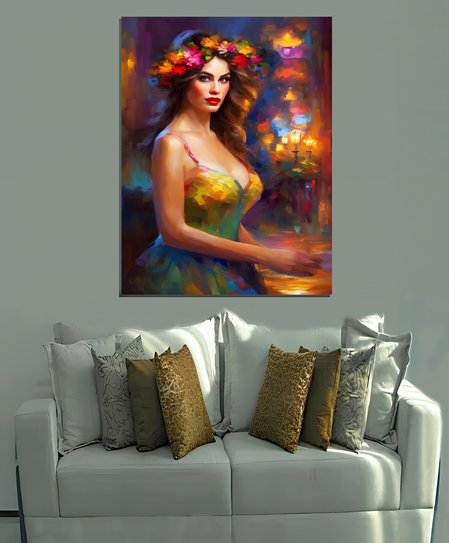 Moça das flores Quadro em Tela (canvas) 1 Moça das flores Quadro em Tela (canvas)