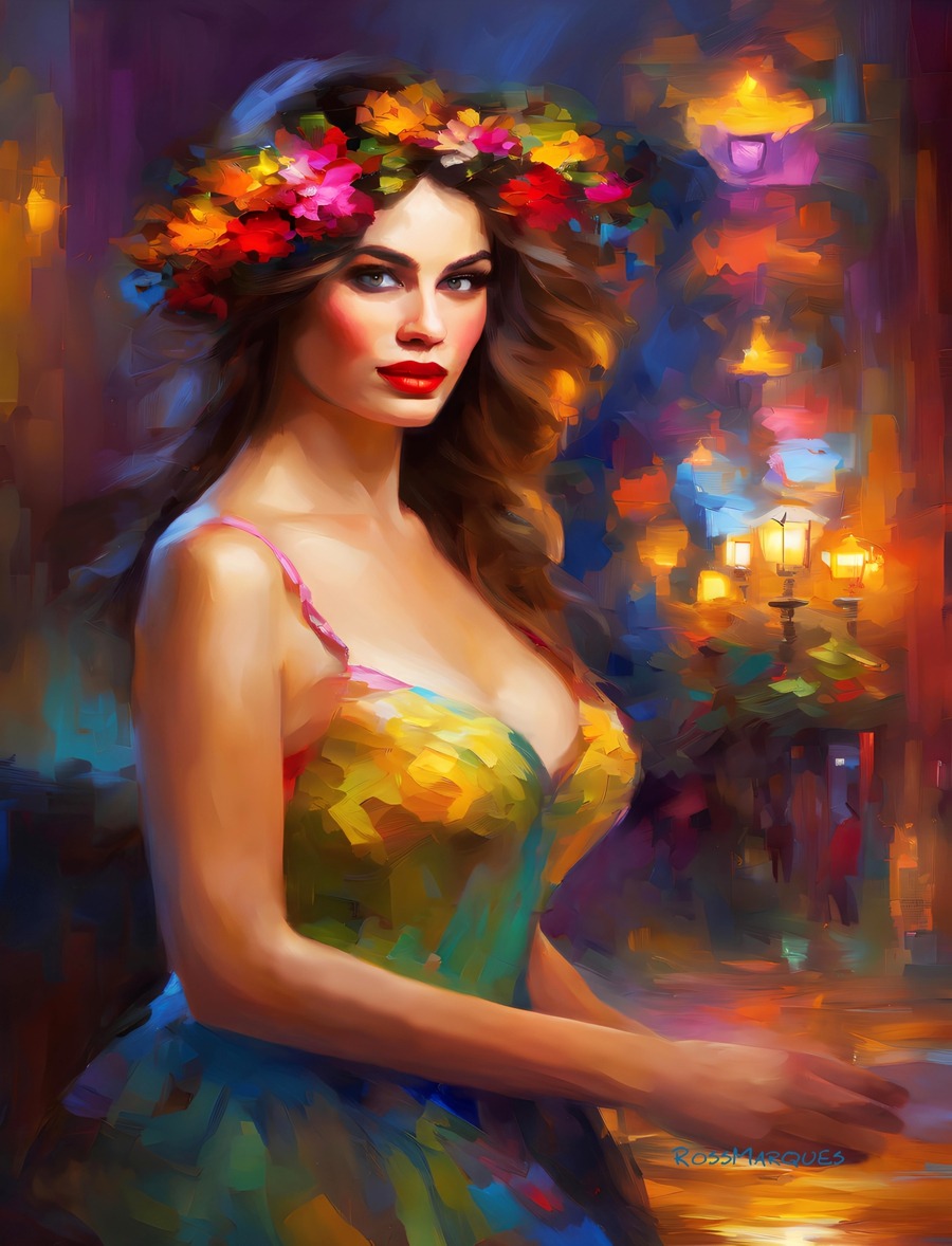 Moça das flores Quadro em Tela (canvas) 2 Moça das flores Quadro em Tela (canvas) - Imagem 2