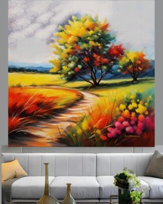 Caminho florido Quadro em Tela (canvas)