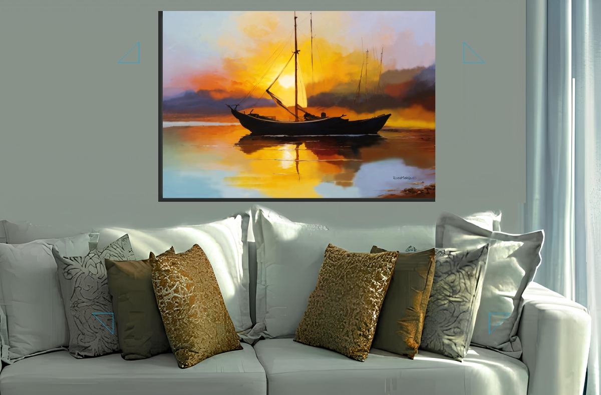 Barco, por do sol Quadro em Tela (canvas) 1 Barco, por do sol Quadro em Tela (canvas)