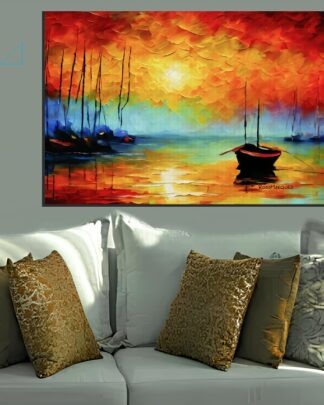 Enseada dos barcos Quadro em Tela (canvas)