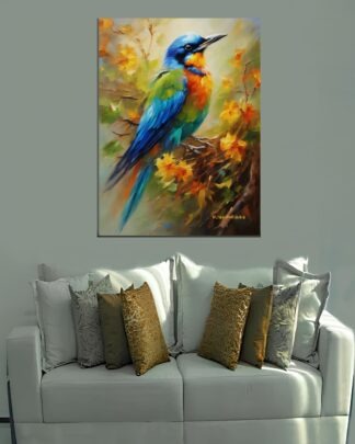 Pássaro Azul Quadro em Tela (canvas)