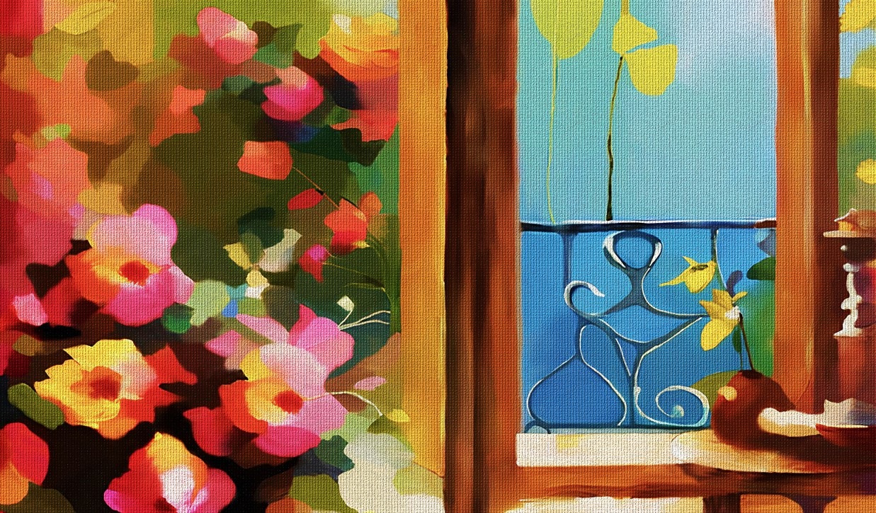 Janela florida Quadro em Tela (canvas) 3 Janela florida Quadro em Tela (canvas) - Imagem 3