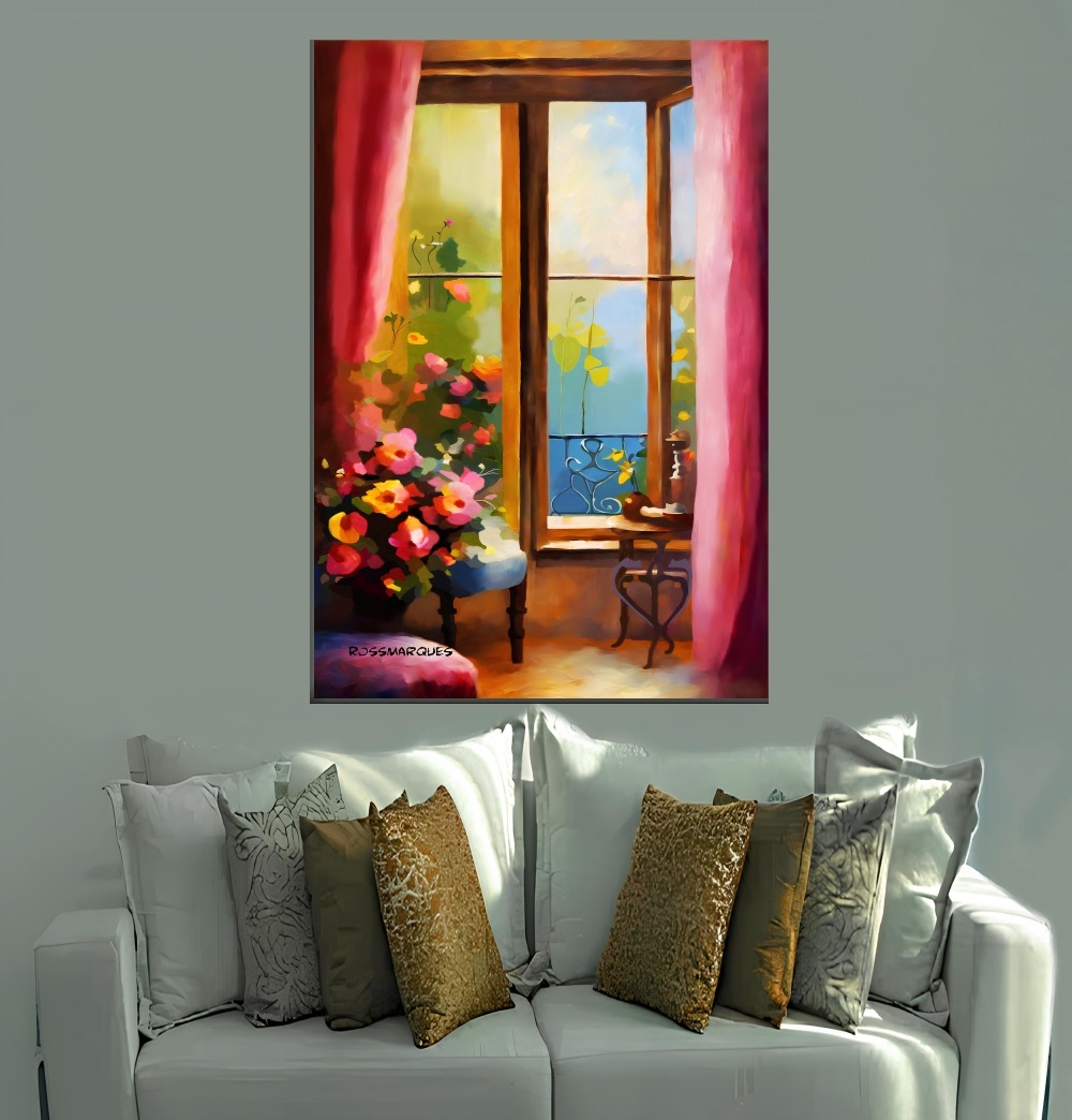 Janela florida Quadro em Tela (canvas) 1 Janela florida Quadro em Tela (canvas)
