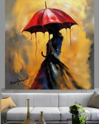 Menina da sombrinha  Quadro em Tela (canvas)