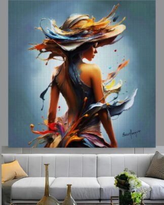 Menina do chapéu  Quadro em Tela (canvas)