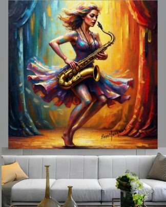 Saxofonista Quadro em Tela (canvas)