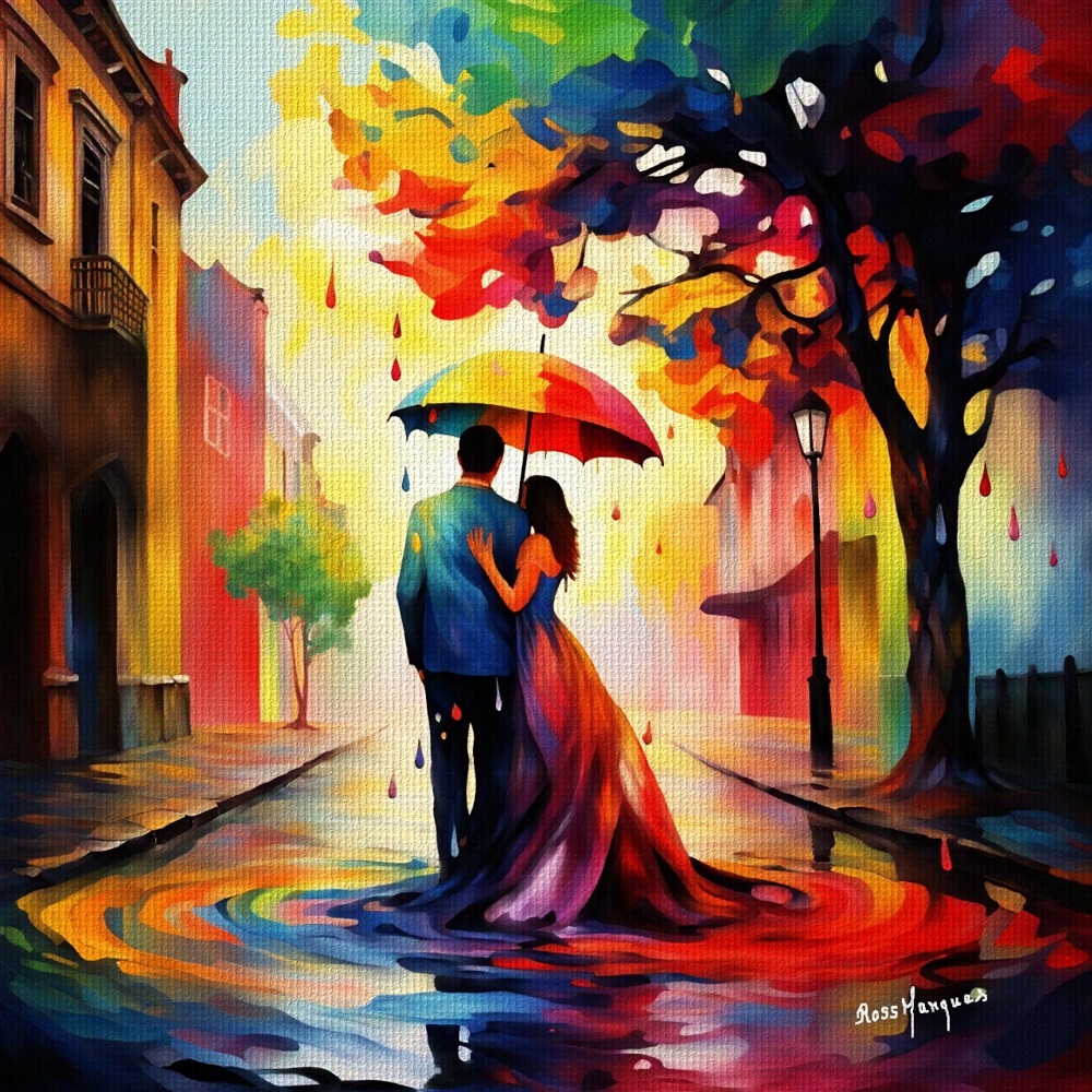 Romântico colorido Quadro em Tela (canvas) 2 Romântico colorido Quadro em Tela (canvas) - Imagem 2