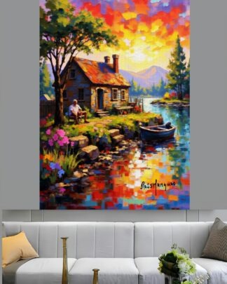 Velho da cabana Quadro em Tela (canvas)