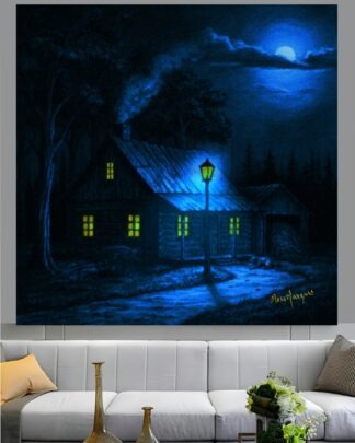 Cabana azul Quadro em Tela (canvas)