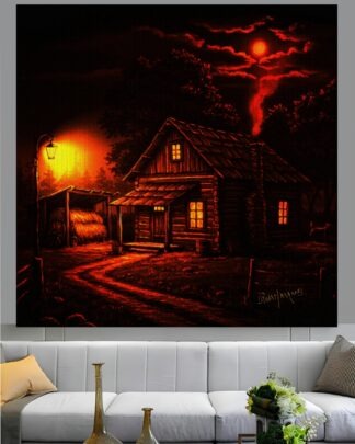 Cabana vermelha Quadro em Tela (canvas)