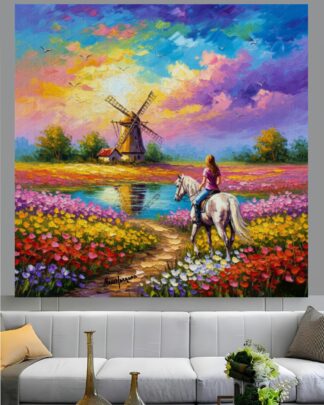 Flores do Moinho Quadro em Tela (canvas)